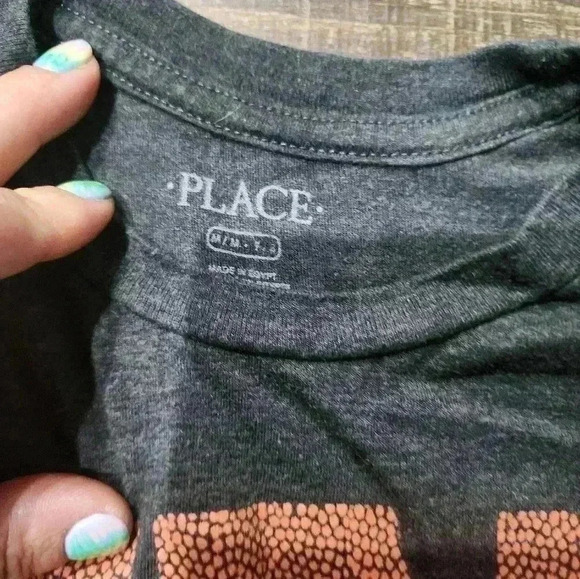 Children's Place Long Sleeve Size 7/8 Orange Grey Basketball " Mad Skillz" - Picture 2 of 4